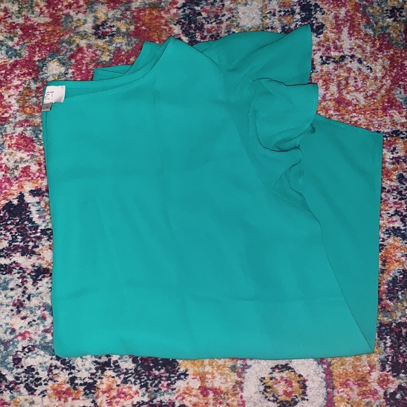 LOFT Kelly Green Ruffle Sleeve Blouse - Picture 6 of 6